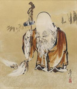 ZESHIN Shibata 1807-1891,FUKUROKUJU, GOD OF GOOD FORTUNE AND LONGEVITY,Bonhams GB 2014-11-05
