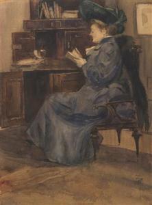 ZEYER Jan Angelo 1878-1945,A Female Reader,Palais Dorotheum AT 2018-11-24