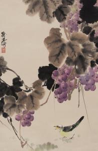 Zhan Xu 1945,Grapes and Bird,Bonhams GB 2017-12-19