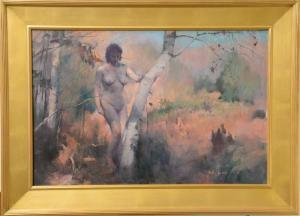 Zhang Hong Nian 1947,Nude Woman by Birch Tree,Nadeau US 2018-10-27
