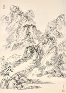 Zhang Hong 1954,Secluded Houses in Mountain,Sotheby's GB 2024-04-09