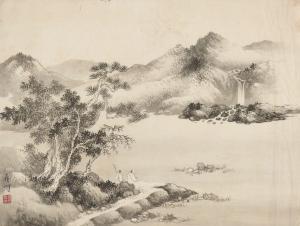 zhang XUEZENG 1590-1650,two scholars in a landscape,Rosebery's GB 2020-11-11
