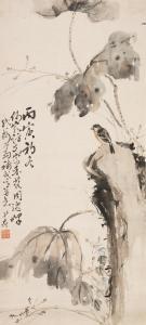 Zhao Shaoang He Qiyuan Zhou Yifeng,Bird in Lotus Pond,1926,Bonhams GB 2019-05-22