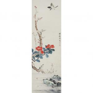 ZHE Pu,Birds with blossoming prunus and red flowers,William Doyle US 2014-09-15