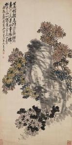 ZHEN WANG 1866-1938,Chrysanthemums and Rocks,1916,Bonhams GB 2019-05-22