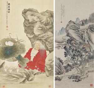 ZHENG Xu,Strolling Up the Mountain / Amitabha,1930,Christie's GB 2022-09-01