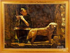 ZHIYUE ZHENG 1957,boy playing a flute,Pook & Pook US 2020-06-20