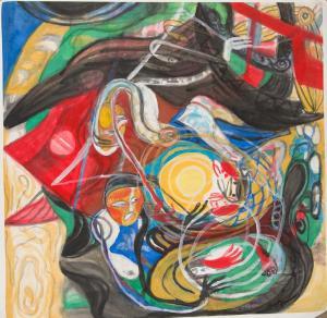 ZHONGFANG Xu 1943,abstract composition,888auctions CA 2019-07-04