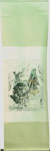 ZHOU HUANG 1925-1997,Uygur girl herding three donkeys,Clars Auction Gallery US 2007-03-31