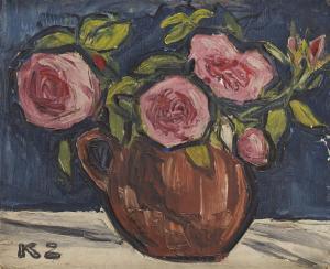 ZIELENIEWSKI Kazimierz 1888-1931,Roses in the vase,Desa Unicum PL 2024-04-16