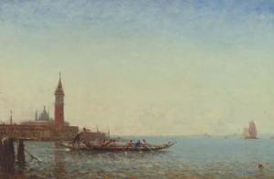 ZIEM Felix 1821-1911,Gondole devant St. Georgio, Venice,Christie's GB 2005-04-19
