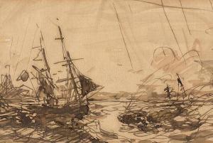 ZIEM Felix 1821-1911,Sailboats on the sea.,Galerie Koller CH 2015-09-18