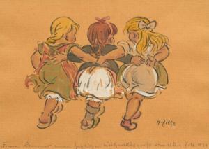 ZILLE Heinrich 1858-1929,Three girls,1924,Galerie Koller CH 2024-03-22