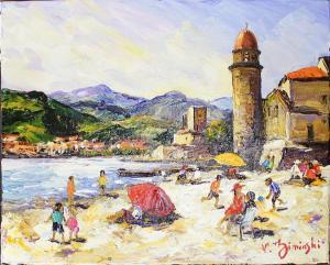 ZIMINSKI Veronique 1958,La plage de Collioure,Ruellan FR 2018-07-19
