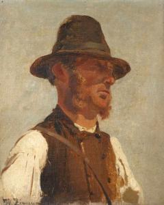 ZIMMER Wilhelm Carl 1853-1937,Schäfer Möhring Bildnis eines Mannes mittleren Al,19th century,Mehlis 2019-11-21