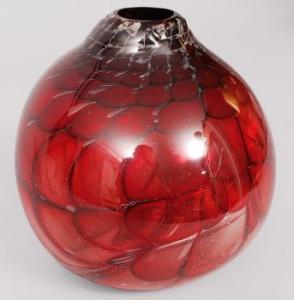zimmerman jörg 1940,Moderne Glas-Vase mit Wabendekor,Stahl DE 2009-06-20