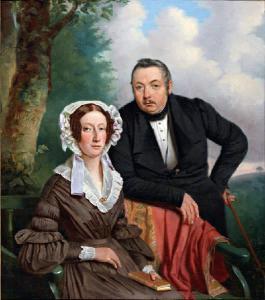 ZIMMERMANN Jan Wendel Gerstenh 1816-1887,Portret van een elegant paar,1839,Venduehuis NL 2010-05-19