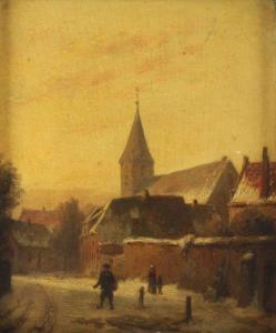 ZIMMERMANN Johann Gerstenhauer 1858-1931,Winterliche Stadtansicht,Von Zengen DE 2016-09-09