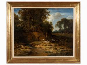 ZIMMERMANN Robert 1818-1864,Flock of Sheep with Girl,1861,Auctionata DE 2015-11-28