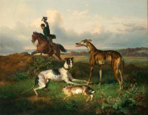 ZIMMERMANN Theodor Franz 1808-1880,After a Successful Hunt,1851,Palais Dorotheum AT 2022-11-08