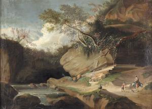 ZINGG Adrian 1734-1816,Flusslandschaft mit Felsen und Staffage.,Dobiaschofsky CH 2005-05-01