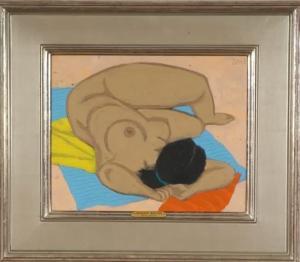 ZINK Josef 1838-1907,"Beach Nap", nude,1904,Alderfer Auction & Appraisal US 2006-03-08