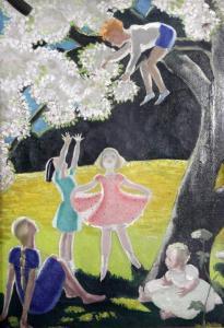 ZINKEISEN Anna 1898-1991,Children beside a flowering tree,Gorringes GB 2014-02-05