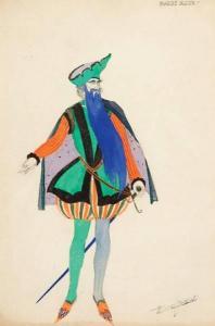 ZINOVIEV Jose 1800-1900,gouache costume design for "barbe bleue",Bloomsbury London GB 2005-11-17