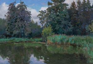 ZIOMEK Teodor 1872-1937,LANDSCAPE WITH WATER,Agra-Art PL 2024-03-17