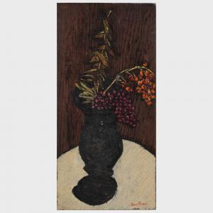 ZION BEN 1897-1987,Flower Piece with Black Vase,Stair Galleries US 2023-05-25