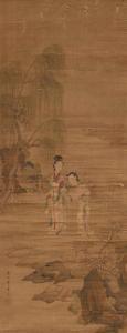 ZIZHONG Cui 1644,Elegante Dame in Begleitung beim Spaziergang im Frühling,Van Ham DE 2019-06-12