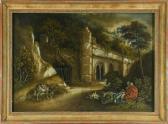 ZOBEL Benjamin 1762-1830,Rastende Wanderer vor einer Ruine,Allgauer DE 2021-07-23