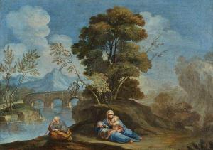 ZOLA Giuseppe 1672-1743,Il riposo durante la fuga in Egitto,Galleria Pananti Casa d'Aste 2022-04-14
