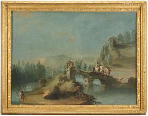 ZOLA Giuseppe 1672-1743,Veduta con ponte e viandanti,Il Ponte Casa D'aste Srl IT 2024-03-26
