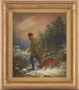 ZOLL Kilian 1818-1860,Jägare i vinterlandskap,Uppsala Auction SE 2023-03-14