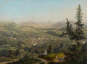 ZOLLINGER Heinrich 1821-1891,Vue de Wald Canton de Zurich,1870,Schuler CH 2016-12-14