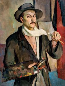 ZOLTáN Pohárnok 1905-1976,Self-portrait in hat,1930,Nagyhazi galeria HU 2020-12-08