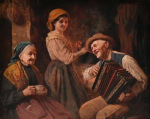 ZOPPI Antonio 1860-1926,Il Nonno Suona la Fisarmonica per la Nonna,Simpson Galleries US 2020-09-20