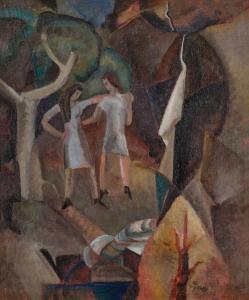 ZORACH Marguerite Thompson 1887-1968,Figures and Falls,1920,Sotheby's GB 2023-11-14