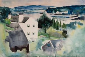 ZORACH William 1887-1966,View to the Bay, Georgetown Island, Maine,1924,William Doyle US 2024-02-01
