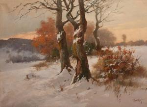 ZORKOCZY Gyula, Julius 1873-1932,Snowy Landscape,Pinter HU 2022-01-16