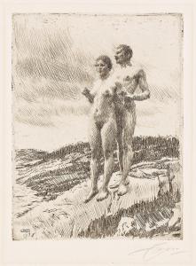 ZORN Anders Leonard 1860-1920,The Two,1916,Swann Galleries US 2024-03-14
