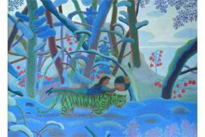ZOUIEV Sergei 1946,A walk with the green tiger,Dickins GB 2015-11-14