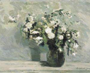 ZSOMBOLYA BURGHARDT Rezsö, Rodolphe 1884,White Flowers,1961,Christie's GB 2001-03-22