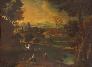 ZUCCARELLI Francesco 1702-1788,an extensive classical landscape with figures in t,Bonhams 2005-05-17