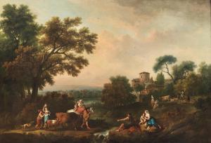 ZUCCARELLI Francesco,Travellers and other figures in a river landscape,Palais Dorotheum 2024-04-24