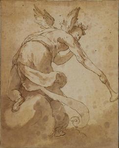 ZUCCARI Taddeo 1529-1566,Figure d'ange sonnant dans une trompette,Pierre Bergé & Associés 2022-05-20