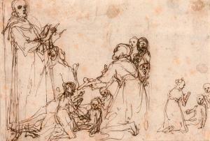 ZUCCARO Federico 1540-1609,Saint Antoine et Saint François encadrant les enfa,Ferri FR 2022-07-01