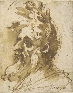 ZUCCARO Taddeo 1529-1566,Tête d'homme barbu et couronné de lauriers,Christie's GB 2006-11-15