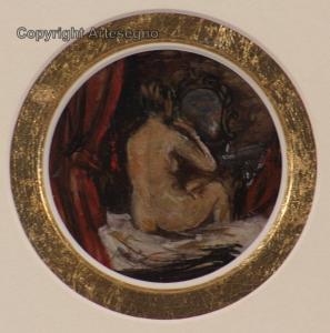 ZUCCHERI Luigi 1904-1974,Nudo di donna di spalle, allo specchio,ArteSegno IT 2023-12-16